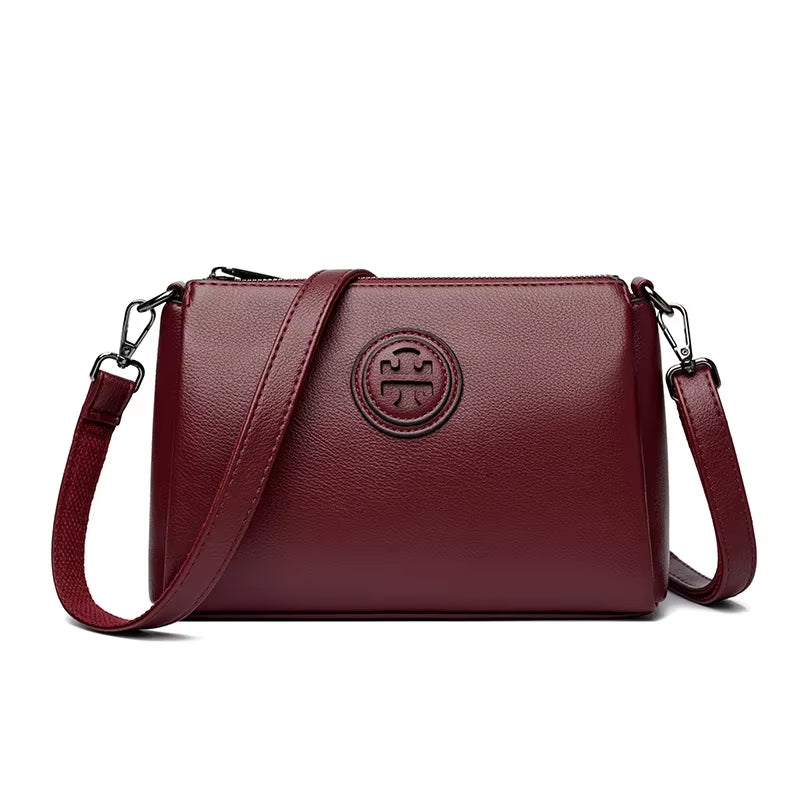 Versatile PU Crossbody Bag for Women Stylish High Quality Brand Design Zipper Solid Color Pattern Casual Daily Use Shoulder Bag